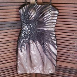 Tony Bowls Sz 4 Black Strapless Bridal